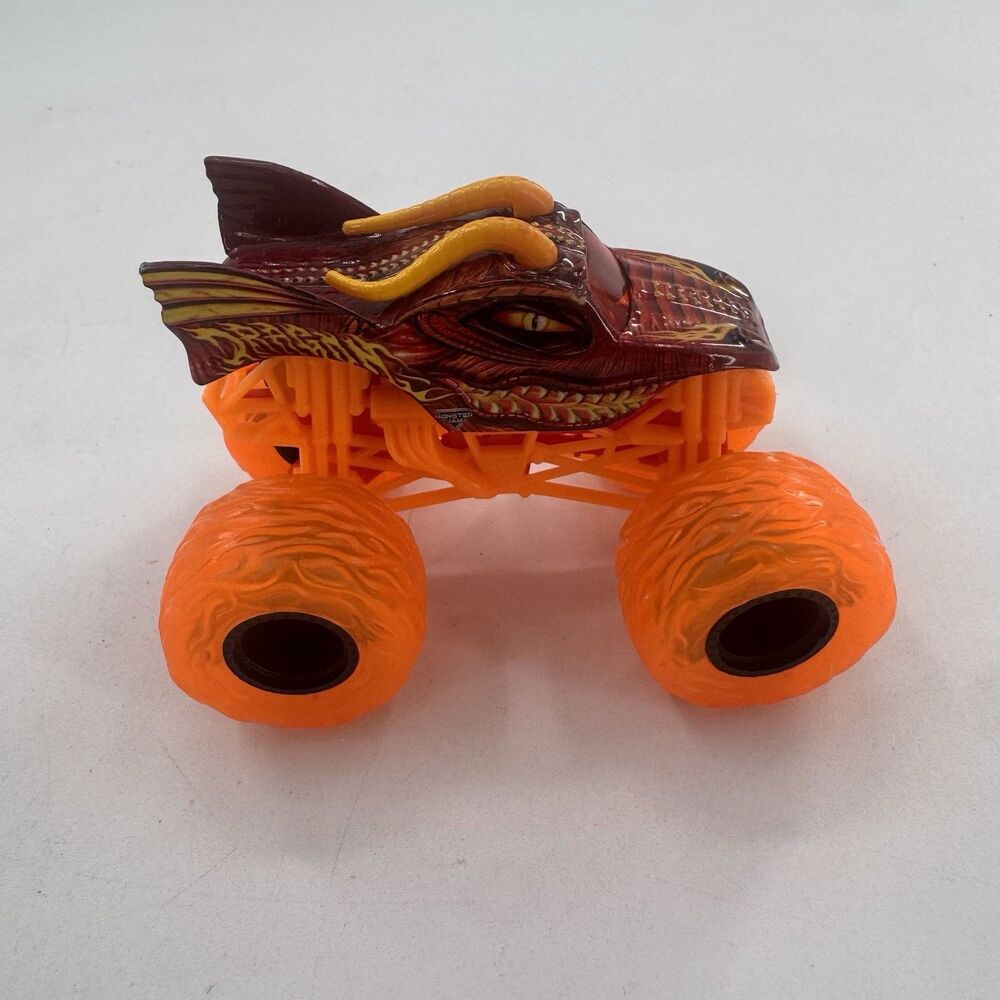 Monster Jam Elemental Trucks Dragon 1:64 Rare All Orange Body Monster Truck Used